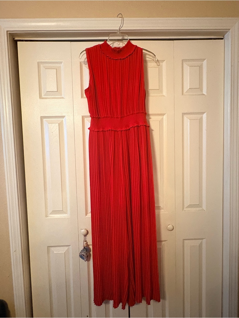 Nanette Lepore Vibrant Red Sleeveless Pleated Maxi suit pants